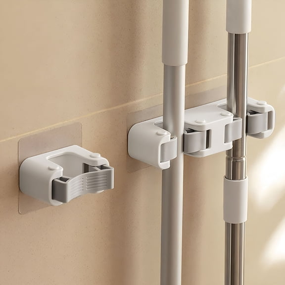 FACEGA Wall Mounted Mop Holder Storage Tool Racks Multipurpose Broom Holder Broom Gripper Holds for Bathroom Kitchen Garage Garden Warehouse Single Clip