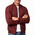 thumbnail image 2 of Men's Casual Bomber Jacket Business Stand Collar Solid Color Casual Baseball Jacket Winter Fall Versatile Short Windbreaker Jacket with Zipper Pockets, 2 of 5