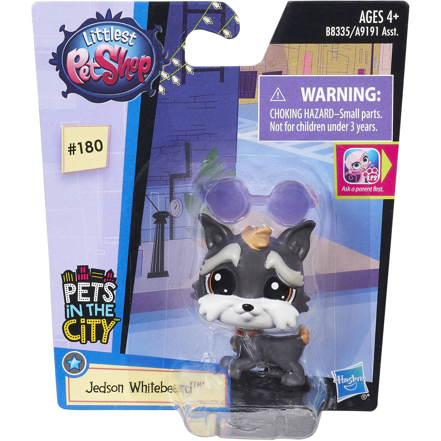 Littlest Pet Shop Terrier Pet - Jedson Whitebeard With Sunglasses & Microphone Toy