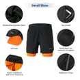 thumbnail image 3 of Men Men 2 In 1 Running Shorts Quick Drying Breathable Active Training Exercise Jogging Marathon Cycle Shorts, 3 of 7
