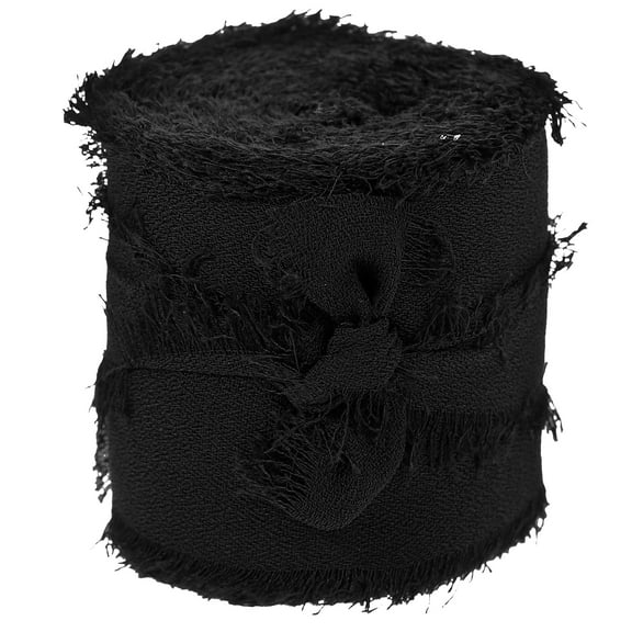 2 Rolls Chiffon Ribbon Fringe Ribbons Practical Gift Packing Ribbons Present Decorative Ribbons