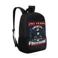 thumbnail image 2 of Uourmeti US Flag Eagle Freedom Print Daily All Match School Bookbag for Travel Outdoor, Multiple Pockets Durable Zippered Daypack Stylish Travel Bag, 2 of 6