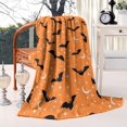 thumbnail image 2 of Halloween Bats with Moons and Stars Blanket,Comfortable Soft Lamb Wool Throw Blanket,All Season,Warm Lightweight Blankets for Sofa Bed Couch Living Room Chair,40"x50", 2 of 4