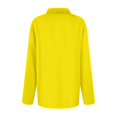 thumbnail image 4 of Womens Long Sleeve Collared Polo Shirts V Neck Button Down, Casual Athletic Golf Sport Tee Tops Yellow 3XL, 4 of 6