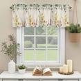thumbnail image 3 of Spring Yellow Flowers Leaf Window Valance Curtain Green Plant Beige Rod Pocket Short Curtain for Living Room, Bedroom & Kitchen Window Decor 42x12in, 3 of 8