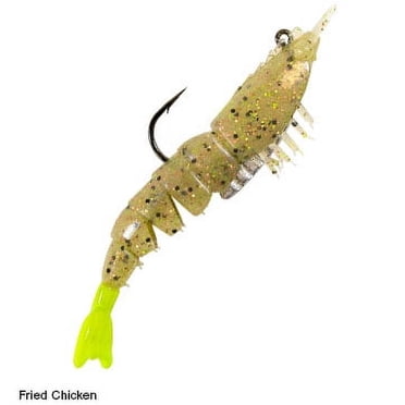Leurre Souple Zman Shrimpz Rigged 3.5 Pouces – Crevette Po Boy (Pack De 2 Pièces)