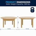 thumbnail image 6 of Flash Furniture HERCULES 60" Round Light Natural Commercial Farmhouse Folding Table, Antique Rustic Solid Pine Dining Room Table with Foldable Locking Legs, 6 of 16