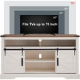 OKD Farmhouse Wood 60 " Wide TV Stand with Open Shelves for TVs up to