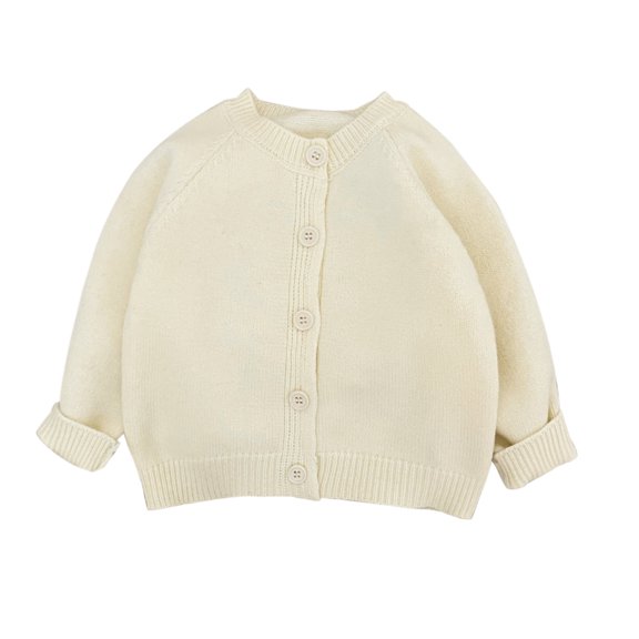KAUOD Toddler Knit Cardigan Long Sleeve Button Front Sweaters Clothes Plain Soft Cotton Fall Casual Coats Sweater for Kids
