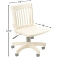 thumbnail image 2 of OSP Deluxe Armless Wood Bankers Chair with Wood Seat, Antique White, 2 of 6