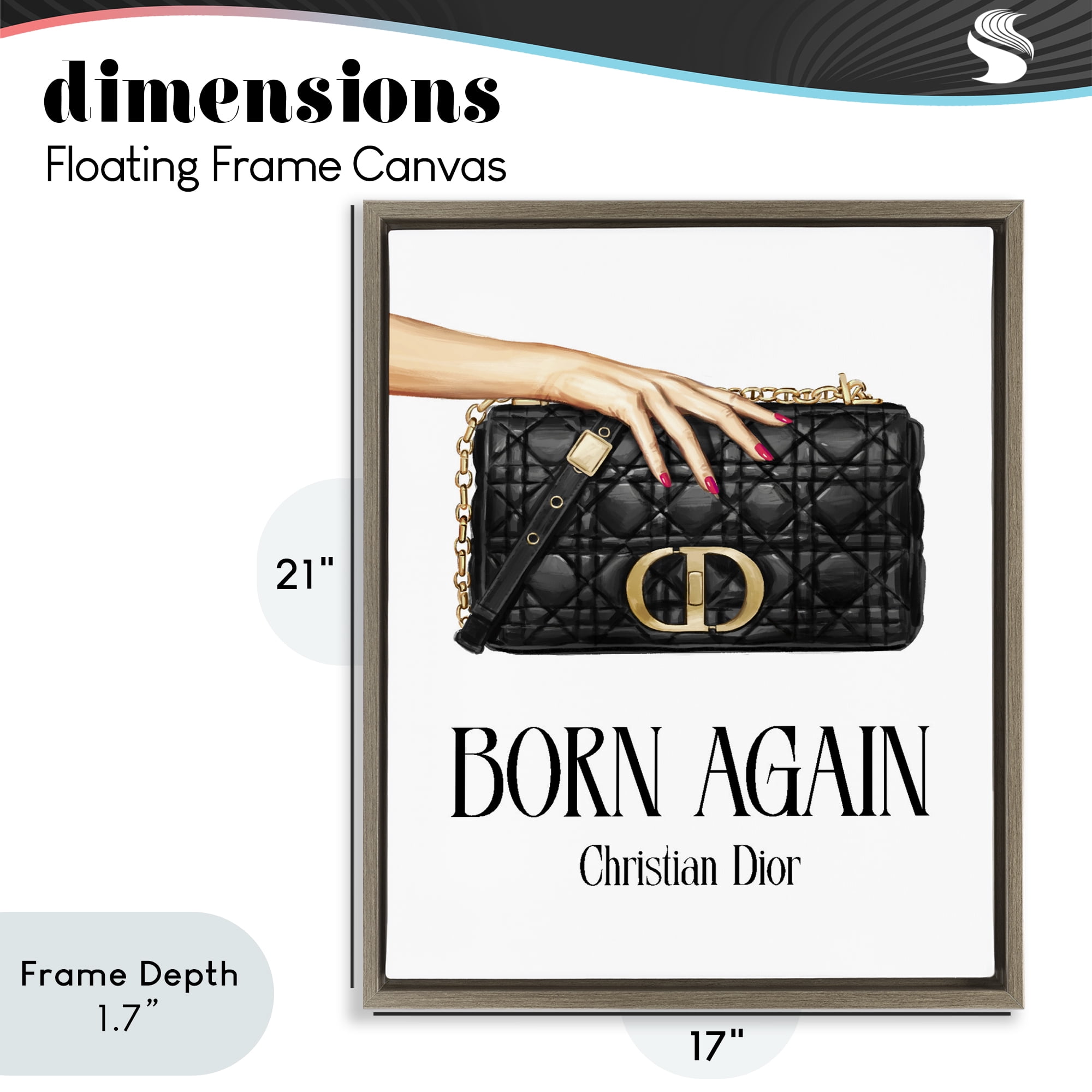 Stupell Industries Born Again Christian Luxury Brown Framed Floater Canvas Wall Art, design by Ziwei Li