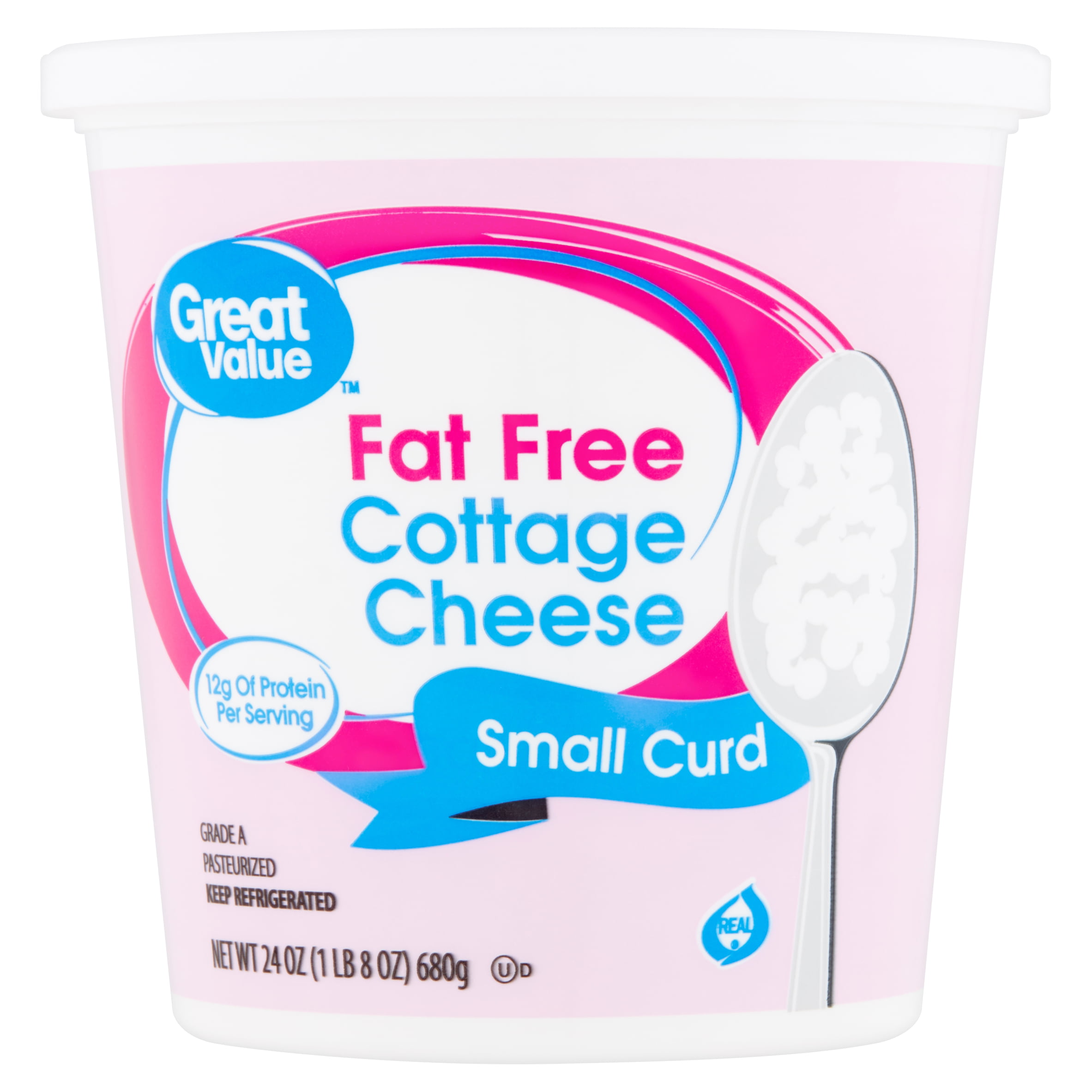 Great Value Fat Free Small Curd Cottage Cheese 24 Oz Walmart Com