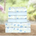 thumbnail image 2 of Elegant Comfort 6-Piece Sheet Set - 1500 Series Hotel Quality Microfiber - Deep Pocket, Wrinkle Resistant 6-Piece Floral Bed Sheet Set, King, Laurel Blue, 2 of 7