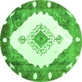 thumbnail image 1 of Ahgly Company Indoor Round Abstract Green Contemporary Area Rugs, 4' Round, 1 of 1