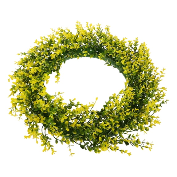 CATIEBYE Artificial Green Floral Wreaths for Home Decor, Plastic Leaves, 1 Set Decorative Wall Hanging