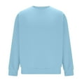 thumbnail image 3 of Thermal Shirt for Men Solid Crewneck Long Sleeve Loose Pullover Top Light Blue S, 3 of 6