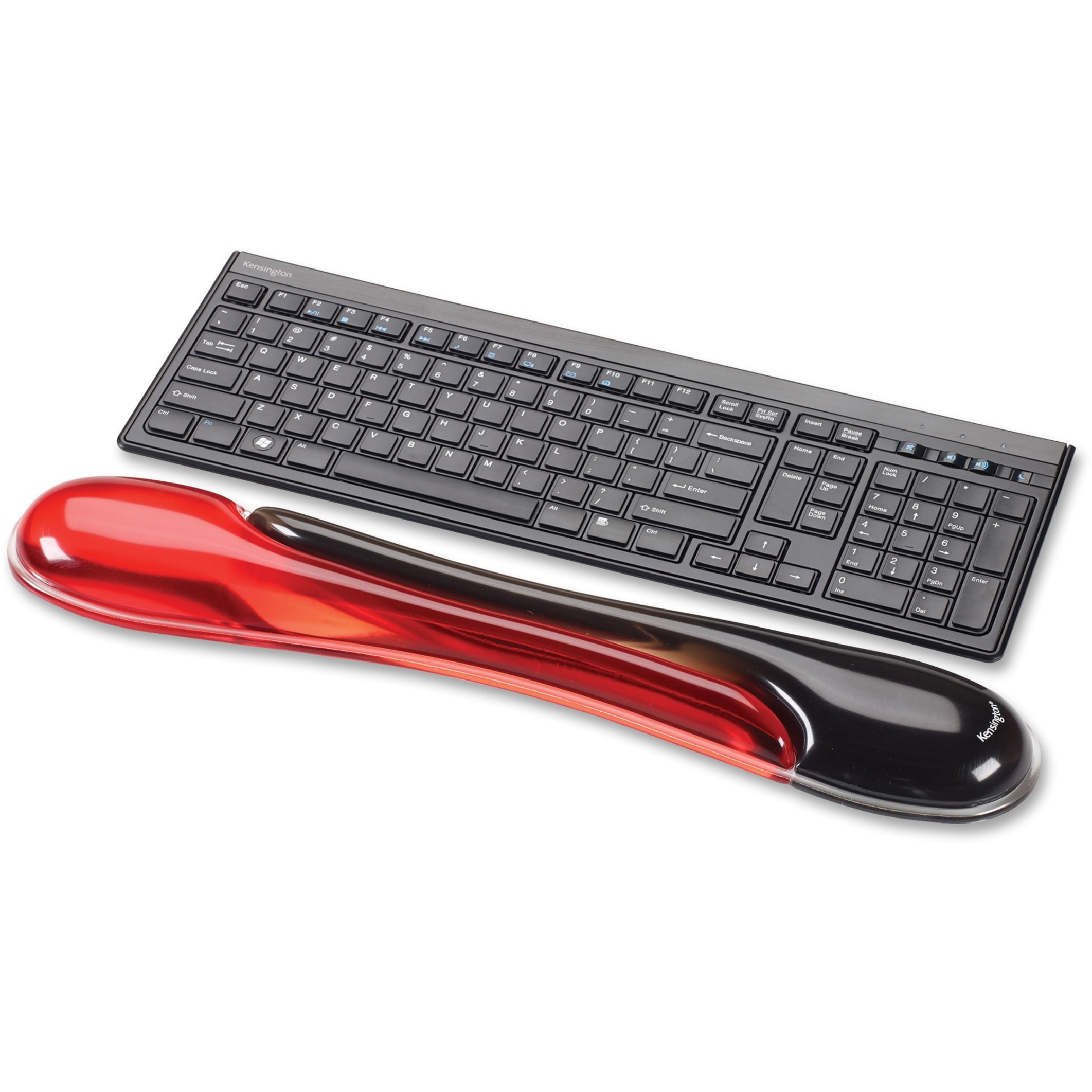Kensington Duo Gel Wave Keyboard Wrist Rest 18.9" x 3.5" Dimension - Red, Black - Gel - Slip Resistant