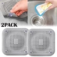 thumbnail image 1 of Drain Filter 2 Pack Shower Sink Cover With Suction Cup Kitchen Bathroom Universal Anti-Clog Protector Tub Hairpin,Grey, 1 of 9