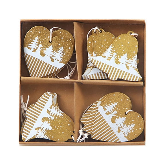 Vikakiooze 2022 Wooden Pendants Embellished With Wooden Ornaments Christmas Gift Tags