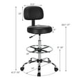 thumbnail image 2 of Gymax Chaise de Dessin Pivotante Haute Chaise de Bureau avec Dossier Réglable Anneau de Pied, 2 of 10