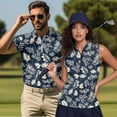 thumbnail image 2 of Jeiento Tropical Leaves His and Hers Matching Golf Shirts Women's Half Zip Sleeveless Golf Tank Tops Men's Quick Dry Short Sleeve Shirts Moisture Wicking Couple Golf Wear for Tennis Running Hiking, 2 of 7