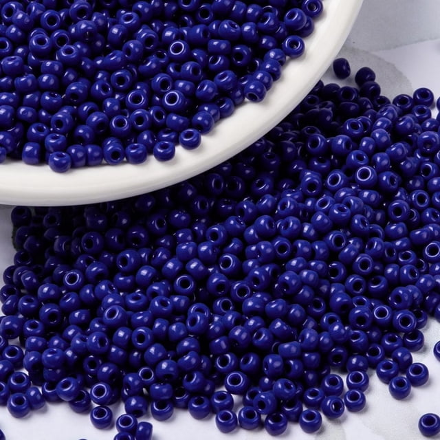 MIYUKI Round Rocailles Beads Japanese Seed Beads (RR414) Opaque Cobalt 8/0 3mm Hole: 1mm about 422~455pcs/bottle 10g/bottle