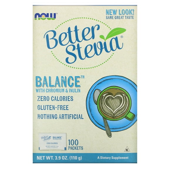 Now Foods Stevia Balance with Chromium & Inulin 100 Packet
