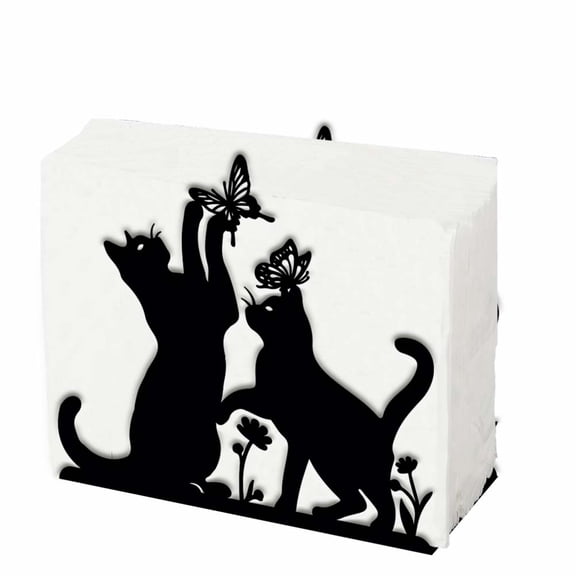 Gleamdisplay 2 in Farmhouse Cat Butterfly Metal Napkin Holders