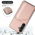 thumbnail image 3 of ELEHOLD for Samsung Galaxy S24 Ultra PU Leather Wallet Case with Card Holders Wrist Lanyard Handstrap Kickstand Function Shockproof Protective Wallet Cover for Samsung S24 Ultra,Rosegold, 3 of 7