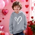 thumbnail image 2 of Cute Hoodies for Teen Girls Valentines Day Heart Print Hooded Girls Long Sleeve Pullover Sweatshirt Kids Oversized Hoodies Tops Girls Tshirts Loose Fitting Gray 3Y, 2 of 8