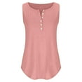 thumbnail image 3 of Idoravan Tank Tops for Women Clearance Women Casual Sleeveless V-Neck Loose Solid Buttons Pullover Fashion Blouse Tank Tops, 3 of 5