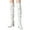 White, variant on Women's Thigh High Boots Chunky High Heel Slouchy Over the Knee Boots Pointed Toe Sexy Fashion Dress Fall Winter Long Boot Black 5.5