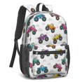 thumbnail image 2 of Monster Cartoon Truck White Pattern 17" School Backpacks for Teens,Waterproof Oxford Fabric,S-Shape Padded Straps for School,Travel,Hiking,Camping, 2 of 6