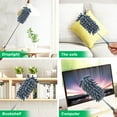 thumbnail image 5 of 2 Pack Microfiber Duster for Cleaning, Washable Dusters, Extendable Pole, Up to 30 Inch Reachable, Wet and Dry Use Cleaning Tools for Car, Ceiling Fan, Window, Furniture, Office, 5 of 7
