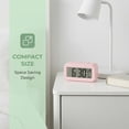 thumbnail image 6 of REGALWOVEN Small Digital Alarm Clock for Bedroom, Alarm Clocks with Big Numbers Display, Temperature, Snooze, 12/24H for Deep Sleepers Pink, 6 of 6