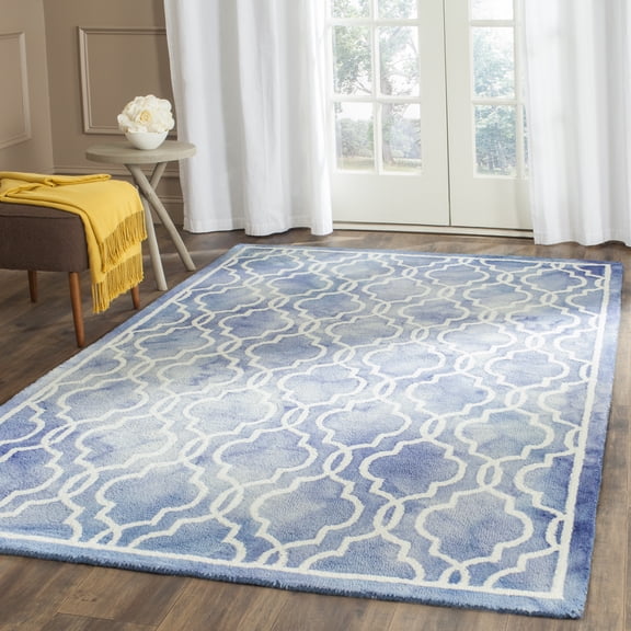 Safavieh Dip Dye Leighton Geometric Wool Area Rug, Blue/Ivory, 3' x 5'