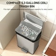 thumbnail image 4 of HOMCOM 5.3 Gallon/20 L Garbage Can, Trash Bin with Soft Close Lid, Silver, 4 of 10