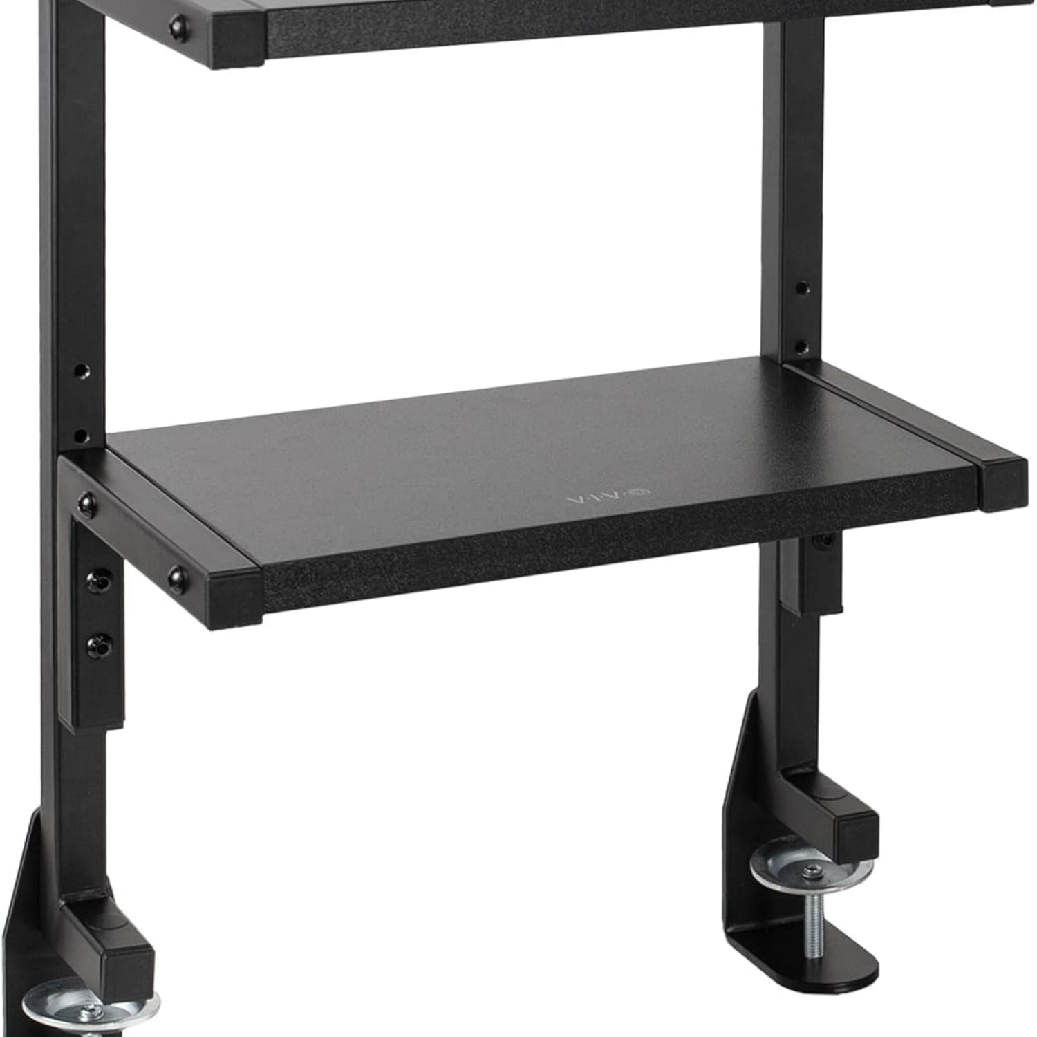 13 inch Above or Below Desk 2-Tier Shelving Unit for Table Accessories, Gaming Devices, and More, Storage Tray, Desktop Organizer, Black