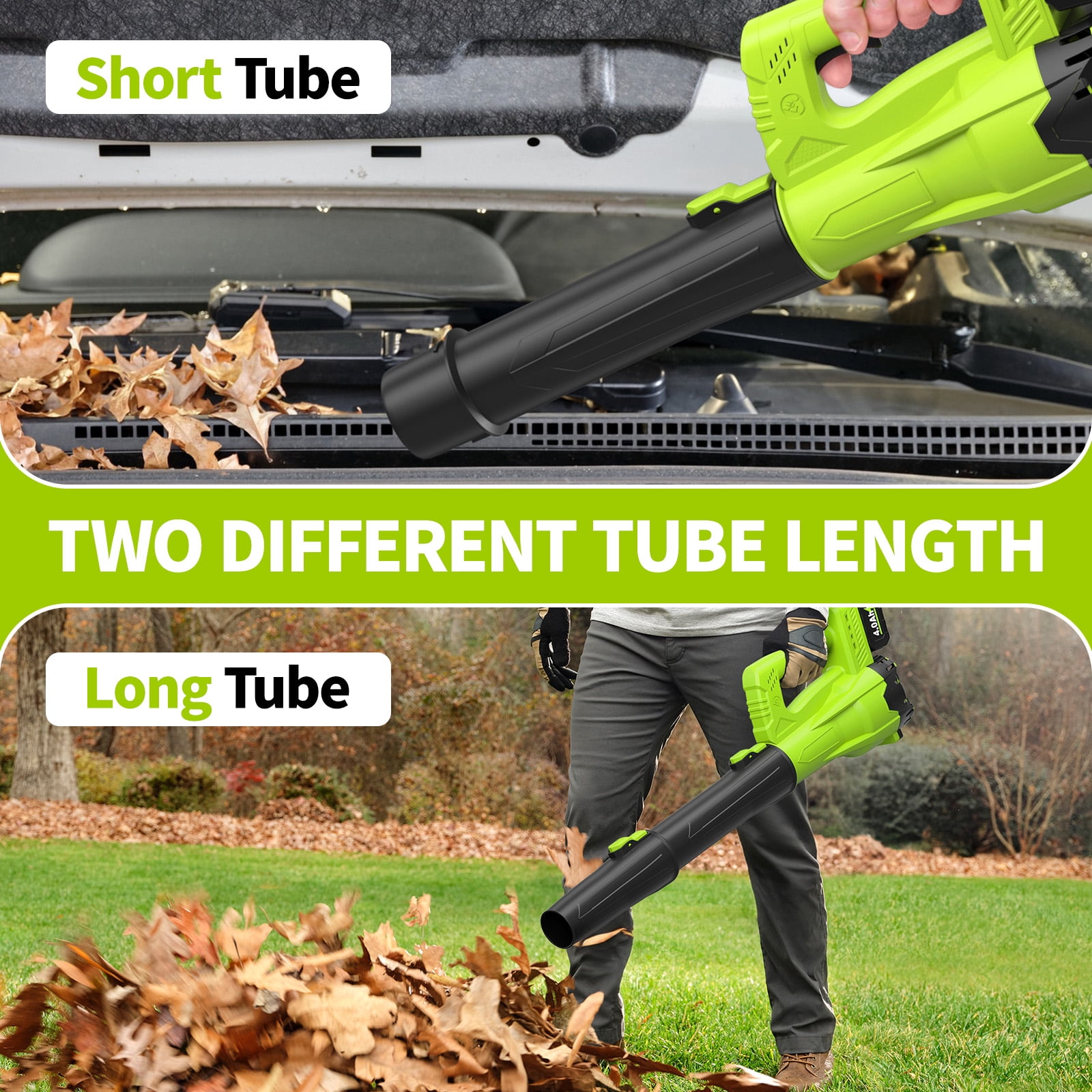Leaf Blower Cordless, Electric Leaf Blower with 4.0Ah Battery, Charger And Extended Nozzle, 650 CFM & 280 MPH Handheld Battery Blowers, 21V Lightweight Small Leaf Blower for Lawn Care, Garden, Patio