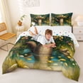 thumbnail image 3 of Manfei Oil Painting Otter Flower Bouquet Queen Comforter Set for Kids Boys and Girls, Animal Print Bedding Comforter Set, Polka Dots Reversible 3 Pieces, 1 Comforter and 2 Pillowcases, 3 of 6