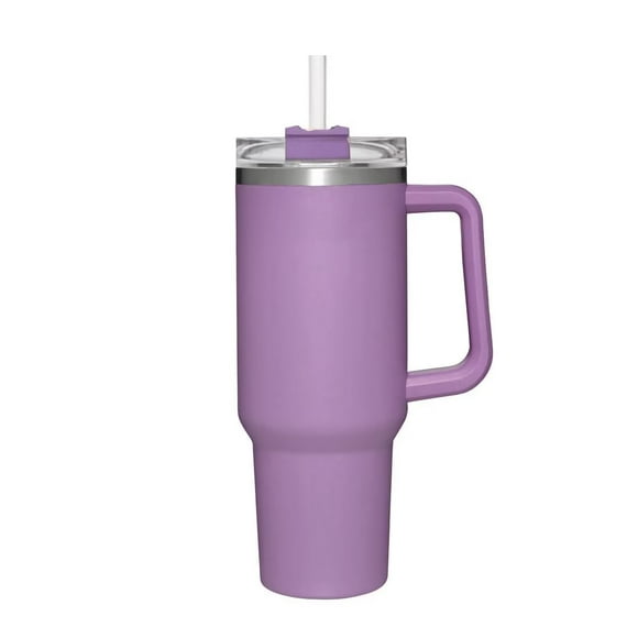 Adventure Travel Reusable Vacuum Quencher Tumbler with Straw, Leak Resistant Lid, Stainless Steel Insulated Cup, Maintains Heat Cold Ice for Hours