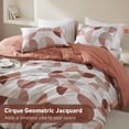 thumbnail image 3 of Regency Heights King Size Comforter Set, Terracotta Bedding Set for All Seasons, 3-Piece Round Geometric Print Bedding Comforter Set, 3 of 9