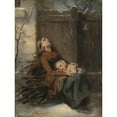 thumbnail image 2 of Octave Tassaert 12x14 Black Ornate Wood Framed Double Matted Museum Art Print Titled: Destitute Dead Mother Holding Her Sleeping Child in Winter (C. 1850), 2 of 5