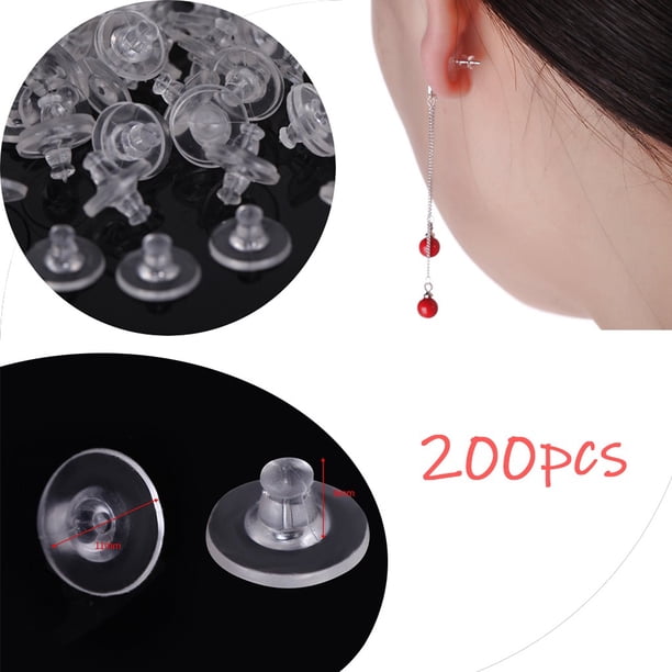 Lmtime 200 Pack Clear Rubber Earring Backs Plastic Earring Backings Bullet Clutch Walmart Com Walmart Com