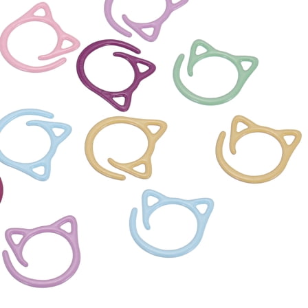 Uxcell Cat Crochet Stitch Markers, 12 Pack Stitch Marker for Knitting Crocheting Supplies Cute Metal Spiral Knit Clip Ring Counters for Crochet Yarn DIY Crafts, Multicolor