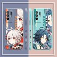 thumbnail image 4 of Case For OPPO A52 A54 A55 A57 A59 A93 A83 A92S A93S 4G 5G A16 Colour Simple Liquid Silicone Case Best Genshin impact, 4 of 5