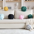 thumbnail image 6 of Soft Knot Ball Throw Pillow Home Decor Cushion Plush Throw Knotted Pillow Handmade Round Pillow Knotted Bedroom Decor, White, 9.8x9.8'', 6 of 7