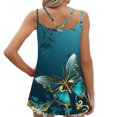 thumbnail image 6 of Cagogo Teen Girls Loose Pleated Tank Tops Under $5 Spaghetti Strap Sleeveless Floral Printed Scoop Neck Flowy Camis T-Shirts Summer Basic Trendy Basic T Shirt, 6 of 6