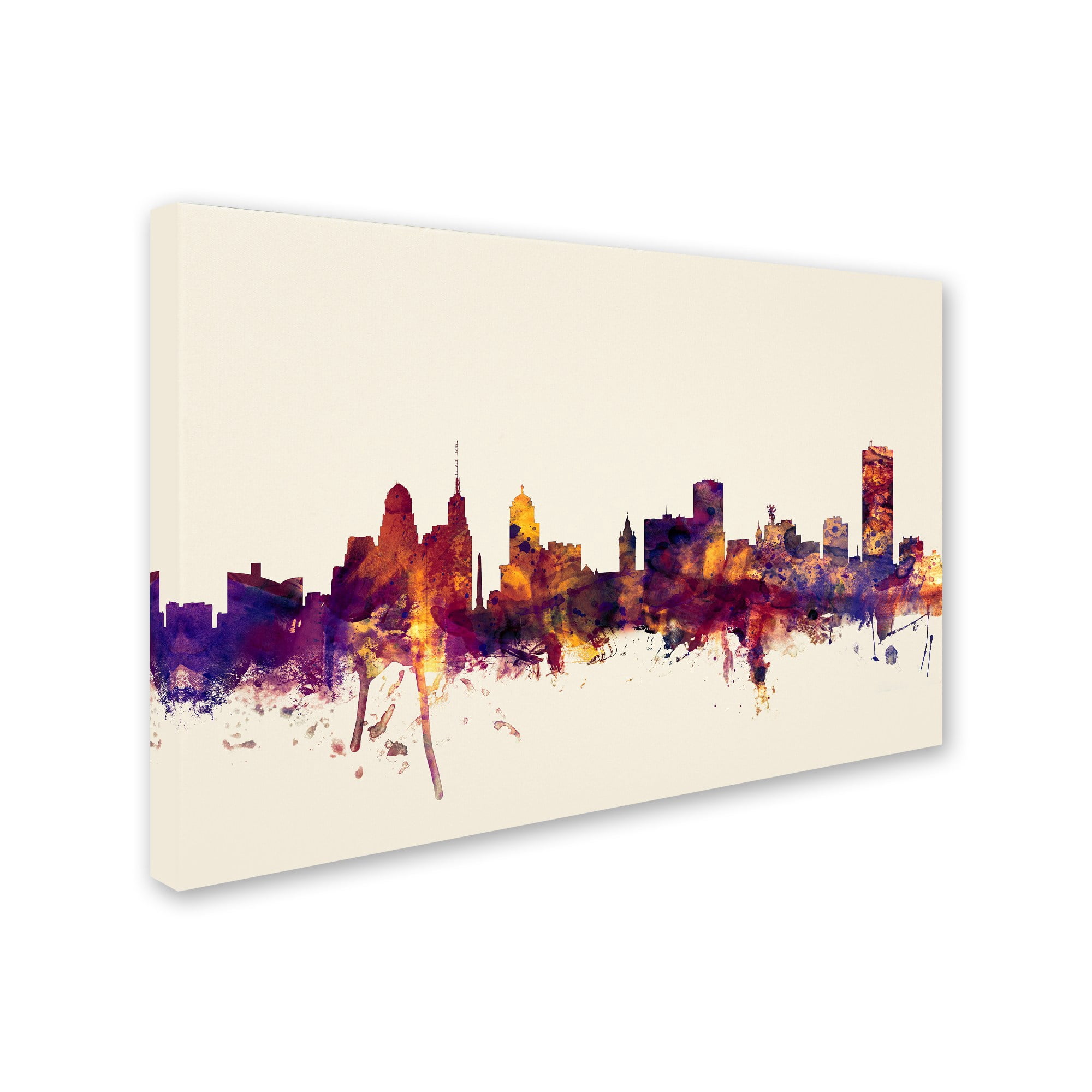 Trademark Fine Art "Buffalo New York Skyline" Canvas Art by Michael Tompsett