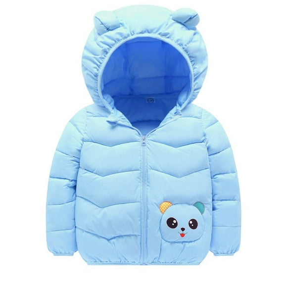 nsendm Big Kid outerwear Winter Coats for Toddler Toddler Kids Baby Boys Girls Winter Warm Cartoon Panda Prints Coats Warmest Boys Winter Boys Clothes Blue 3-4 Years